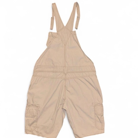 VTG No Boundaries Cargo Overalls Shortalls Stone Khaki Y2K Gorpcore Size 13